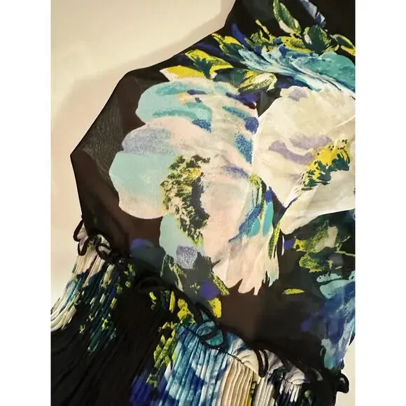 NWT New Women L JM Collection Floral Black 1/2 bell sleeve blouse tunic top - Picture 5 of 12